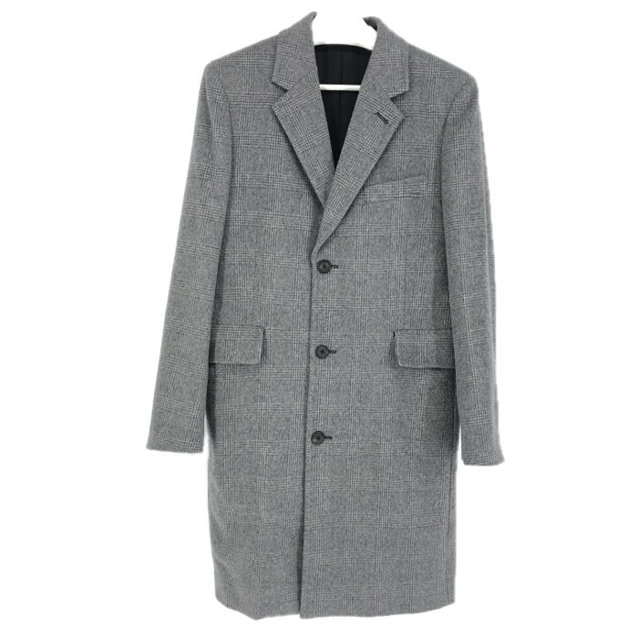 Paul Smith ポール・スミス チェスターコート シングル グレンチェック柄 293072 690S カシミヤ グレー Mサイズ【中古】メンズ