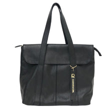 將圖片載入圖庫檢視器 MARINE DAY マリンデイ フラップ付き S-PUBLIC トートバッグ シュリンクカウレザー ブラック【中古】レディース
