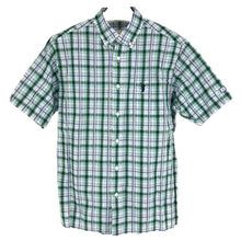 画像をギャラリービューアに読み込む, Adabat アダバット チェック柄 半袖シャツ 5566 コットン ブルー×グリーン サイズ46(M相当)【中古】 メンズ
