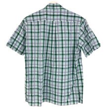 画像をギャラリービューアに読み込む, Adabat アダバット チェック柄 半袖シャツ 5566 コットン ブルー×グリーン サイズ46(M相当)【中古】 メンズ
