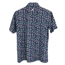 画像をギャラリービューアに読み込む, Fila Golf フィラ ゴルフ 花柄 半袖ポロシャツ ML5FM622 ネイビー Mサイズ【中古】 メンズ
