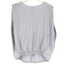 画像をギャラリービューアに読み込む, SHIPS シップス ノースリーブトップス プルオーバー ストライプ柄 コットン グレー×ホワイト フリーサイズ【中古】 レディース
