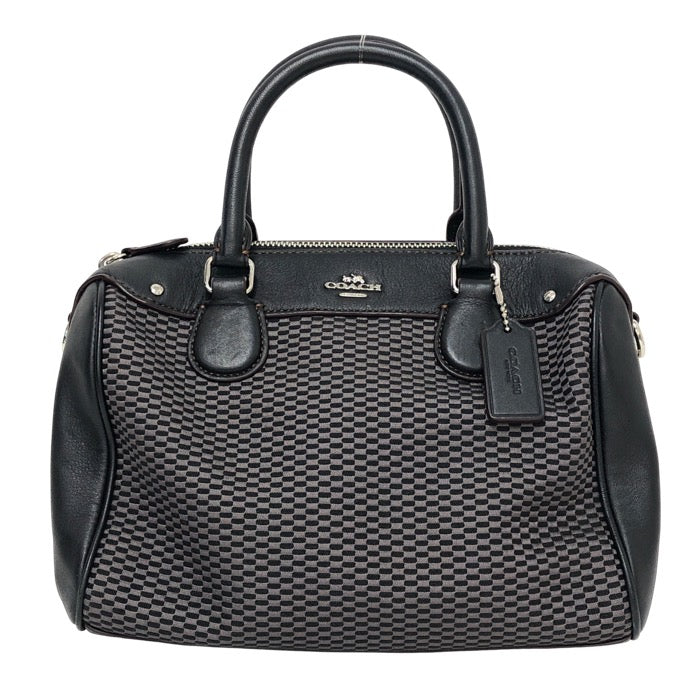 COACH コーチ エクスプローデッドレップス ベネット ミニ サッチェル 2WAY ハンドバッグ F57242 レザー×キャンバス ブラック【中古】レディース