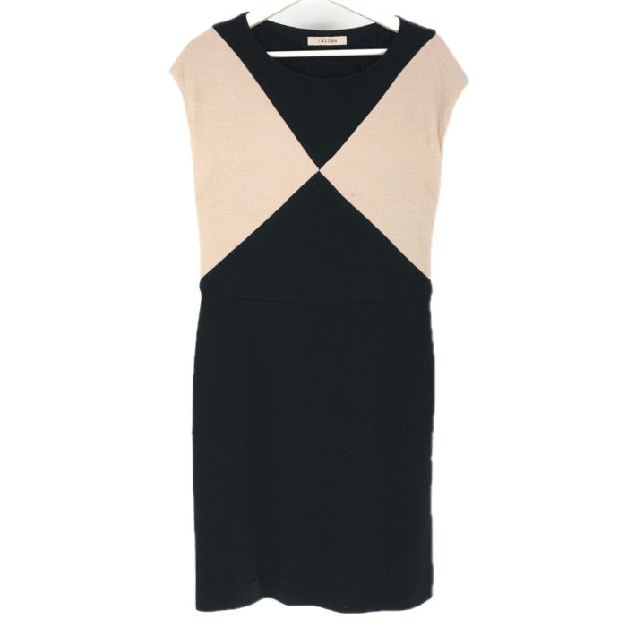 IBLUES イブルース ノースリーブ ワンピース ブラック×ベージュ サイズ44(XL相当)【中古】 レディース 大きいサイズ