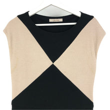 画像をギャラリービューアに読み込む, IBLUES イブルース ノースリーブ ワンピース ブラック×ベージュ サイズ44(XL相当)【中古】 レディース 大きいサイズ
