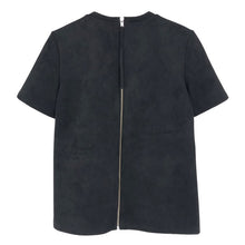 将图片加载到图库查看器，ZARA ザラ バックファスナー 半袖 カットソー ブラック サイズ28(L相当)【中古】 レディース
