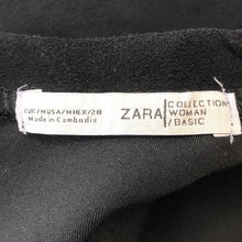 将图片加载到图库查看器，ZARA ザラ バックファスナー 半袖 カットソー ブラック サイズ28(L相当)【中古】 レディース
