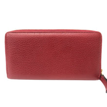 画像をギャラリービューアに読み込む, GUCCI グッチ プチマーモント 456117 ラウンドファスナー 長財布 レザー レッド【中古】 レディース
