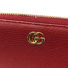 画像をギャラリービューアに読み込む, GUCCI グッチ プチマーモント 456117 ラウンドファスナー 長財布 レザー レッド【中古】 レディース
