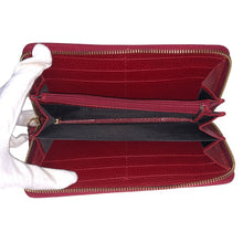 画像をギャラリービューアに読み込む, GUCCI グッチ プチマーモント 456117 ラウンドファスナー 長財布 レザー レッド【中古】 レディース
