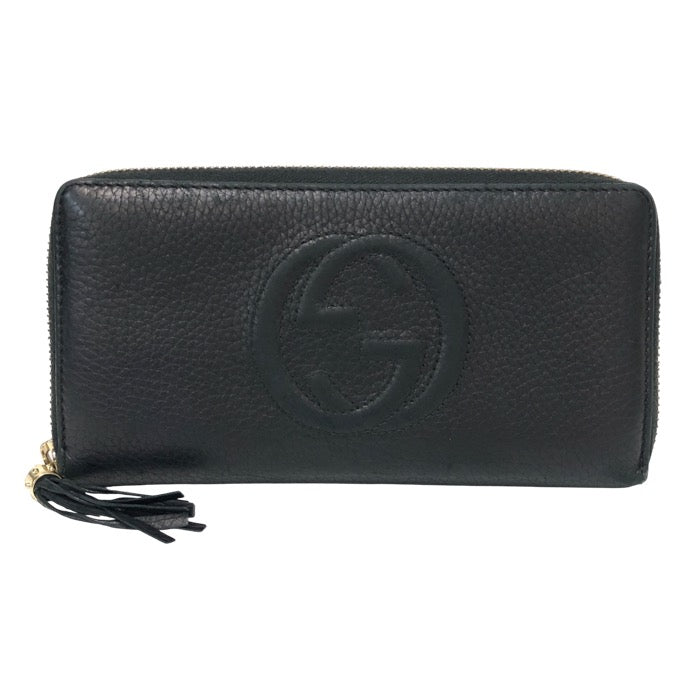 GUCCI グッチ ソーホー ラウンドファスナー 長財布 レザー ブラック【中古】 ユニセックス