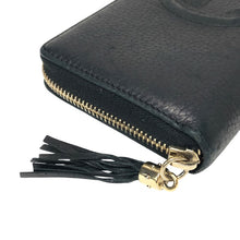 画像をギャラリービューアに読み込む, GUCCI グッチ ソーホー ラウンドファスナー 長財布 レザー ブラック【中古】 ユニセックス

