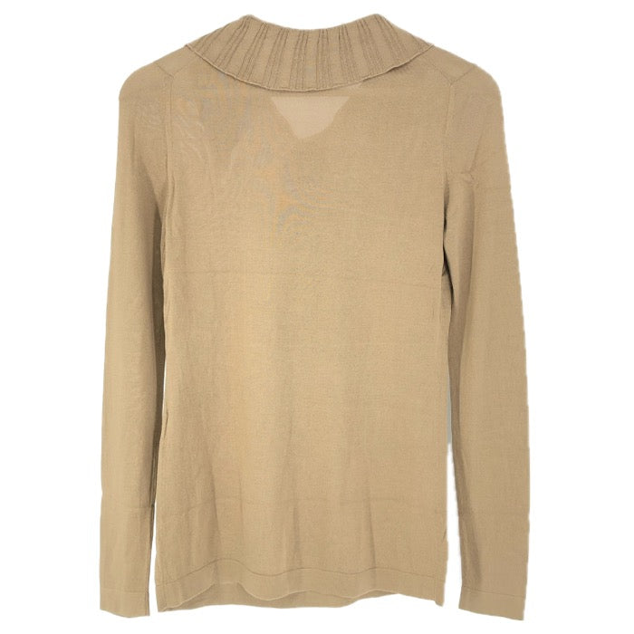 HERMES エルメス フリル プルオーバー シルクニット マルジェラ期 ブラウン系 サイズ34(XS-S相当)【中古】 レディース HERMES エルメス フリル プルオーバー シルクニット マルジェラ期