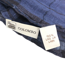 画像をギャラリービューアに読み込む, COLOMBO コロンボ 大判ストール 麻・リネン ブルー×ブラウン【中古】 ユニセックス
