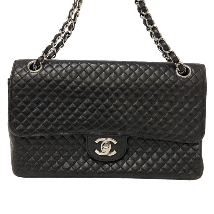 CHANEL シャネル マイクロキルティング シングルフラップ ヴィンテージ チェーンショルダーバッグ ラムスキン ブラック【中古】レディース