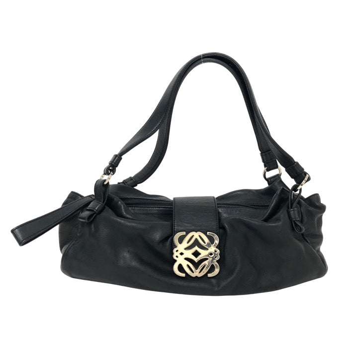 LOEWE ロエベ アナグラムロゴ金具 ショルダーバッグ ナッパレザー ブラック【中古】 レディース