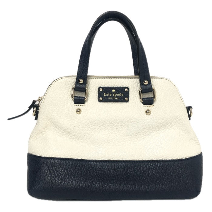 Kate Spade ケイトスペード バイカラー 2WAY ショルダーバッグ ハンドバッグ 牛革 ホワイト×ネイビー【中古】 レディース