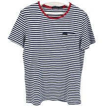 画像をギャラリービューアに読み込む, POLO RALPH LAUREN ポロ・ラルフローレン カットソー ボーダー柄 半袖Ｔシャツ コットン ブルー × ホワイト XL相当【中古】メンズ
