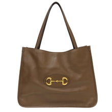 画像をギャラリービューアに読み込む, GUCCI グッチ ホースビット 1955 トートバッグ 623694 レザー ブラウン【中古】 レディース
