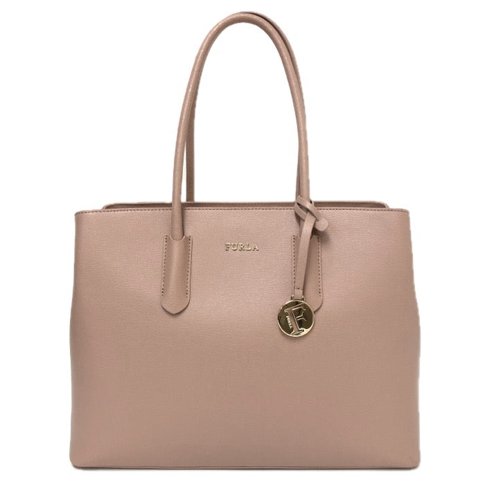 Furla フルラ ショルダーバッグ TESSA テッサ レザートートバッグ ダスティピンク A4対応 通勤 通学 ビジネス【中古】レディース