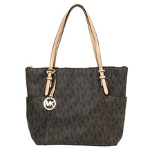 將圖片載入圖庫檢視器 Michael Kors マイケルコース 総柄 トートバッグ PVC×レザー ブラウン【中古】レディース
