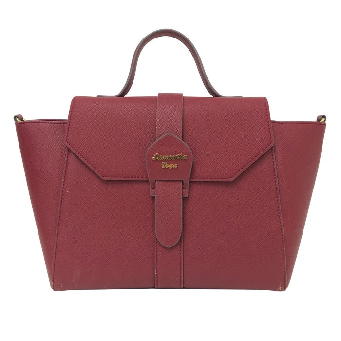 Samantha Vega サマンサベガ 2WAY ハンドバッグ レザー ワインレッド【中古】 レディース