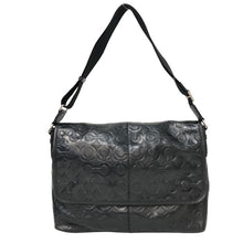 画像をギャラリービューアに読み込む, COACH コーチ Op Art Embossed Leather Messenger オプアート 70250 ショルダーバッグ 牛革 ブラック【中古】メンズ

