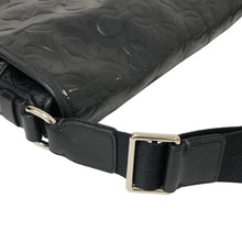 画像をギャラリービューアに読み込む, COACH コーチ Op Art Embossed Leather Messenger オプアート 70250 ショルダーバッグ 牛革 ブラック【中古】メンズ
