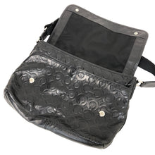 画像をギャラリービューアに読み込む, COACH コーチ Op Art Embossed Leather Messenger オプアート 70250 ショルダーバッグ 牛革 ブラック【中古】メンズ
