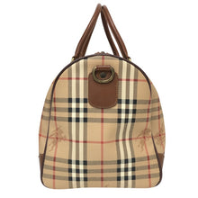 Load image into Gallery viewer, Burberrys バーバリーズ ボストンバッグ ノバチェック シャドーホース PVCキャンバス×レザー ベージュ【中古】ユニセックス
