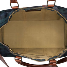 画像をギャラリービューアに読み込む, POLO RALPH LAUREN ポロ・ラルフローレン 2WAYボストンバッグ チェック柄 ブラシ付 PVキャンバス×レザー グリーン【中古】ユニセックス

