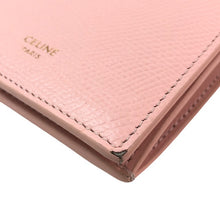 画像をギャラリービューアに読み込む, CELINE セリーヌ コンパクトウォレット 二つ折り財布 グレインドカーフスキン ピンク【中古】レディース
