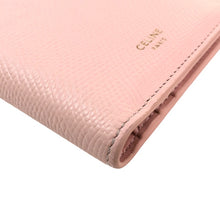 画像をギャラリービューアに読み込む, CELINE セリーヌ コンパクトウォレット 二つ折り財布 グレインドカーフスキン ピンク【中古】レディース
