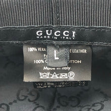 画像をギャラリービューアに読み込む, GUCCI グッチ ハンチング 帽子 レザー 075195 28531 ブラック Lサイズ【中古】メンズ
