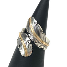画像をギャラリービューアに読み込む, Harvey Mace ハーヴィーメイス フェザーリング ナバホ インディアンジュエリー スターリングシルバー×12KGF 18号相当【中古】メンズ
