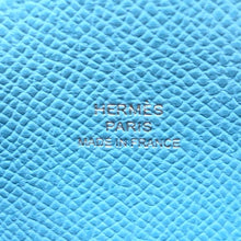 画像をギャラリービューアに読み込む, HERMES エルメス カルヴィ カードケース ヴォーエプソン セレスト B刻印【中古】【新品同様】【美品】ユニセックス
