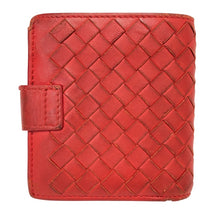 画像をギャラリービューアに読み込む, BOTTEGAVENETA ボッテガヴェネタ イントレチャート コンパクトウォレット 338103 二つ折り財布 レザー レッド【中古】レディース
