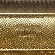 画像をギャラリービューアに読み込む, PRADA プラダ ラウンドファスナー長財布 サフィアーノ ゴールド【中古】ユニセックス
