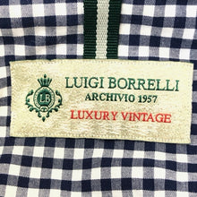 画像をギャラリービューアに読み込む, Luigi Borrelli ルイジ・ボレッリ 長袖シャツ コットン チェック柄 ブルー×ホワイト M相当【中古】メンズ
