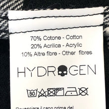 画像をギャラリービューアに読み込む, HYDROGEN ハイドロゲン 長袖シャツ バックプリント チェック柄 コットン混 モノトーン M相当【中古】メンズ
