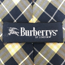画像をギャラリービューアに読み込む, Burberrys バーバリーズ チェック柄 ネクタイ シルク ブルー×イエロー【中古】メンズ
