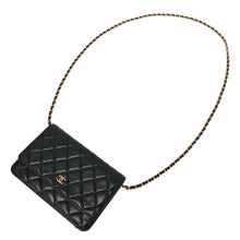画像をギャラリービューアに読み込む, CHANEL シャネル チェーンウォレット マトラッセ クラシック ラムスキン ブラック ゴールド金具【中古】レディース
