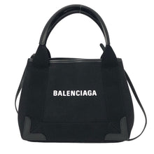 画像をギャラリービューアに読み込む, BALENCIAGA バレンシアガ カバス XS 2WAYトートバッグ ポーチ付 390346 キャンバス×レザー ブラック【中古】レディース
