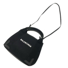 画像をギャラリービューアに読み込む, BALENCIAGA バレンシアガ カバス XS 2WAYトートバッグ ポーチ付 390346 キャンバス×レザー ブラック【中古】レディース
