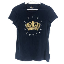 画像をギャラリービューアに読み込む, JUICY COUTURE ジューシークチュール 半袖Ｔシャツ クラウンロゴ ラインストーン コットン ネイビー サイズM【中古】レディース
