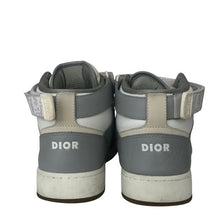 画像をギャラリービューアに読み込む, Dior ディオール B27 オブリーク レザー ハイカットスニーカー グレー 44 29cm【中古】メンズ
