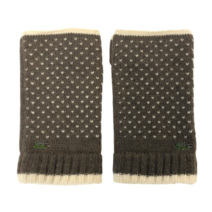 LACOSTE ラコステ アームウォーマー 手袋 ニット グレージュ【中古】 レディース