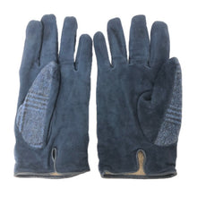 画像をギャラリービューアに読み込む, LANVIN ランバン 手袋 24cm チェック柄 ニット/スウェード ブルー【中古】 メンズ
