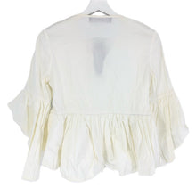 Load image into Gallery viewer, Christian Pellizzari クリスチャンペリザーリ フリル リボン ブラウス コットン ホワイト サイズ38(M相当)【中古】 レディース
