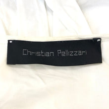 Load image into Gallery viewer, Christian Pellizzari クリスチャンペリザーリ フリル リボン ブラウス コットン ホワイト サイズ38(M相当)【中古】 レディース
